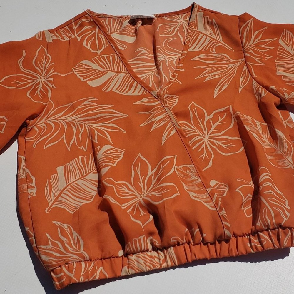 Sienna Sky Orange Cropped Blouse